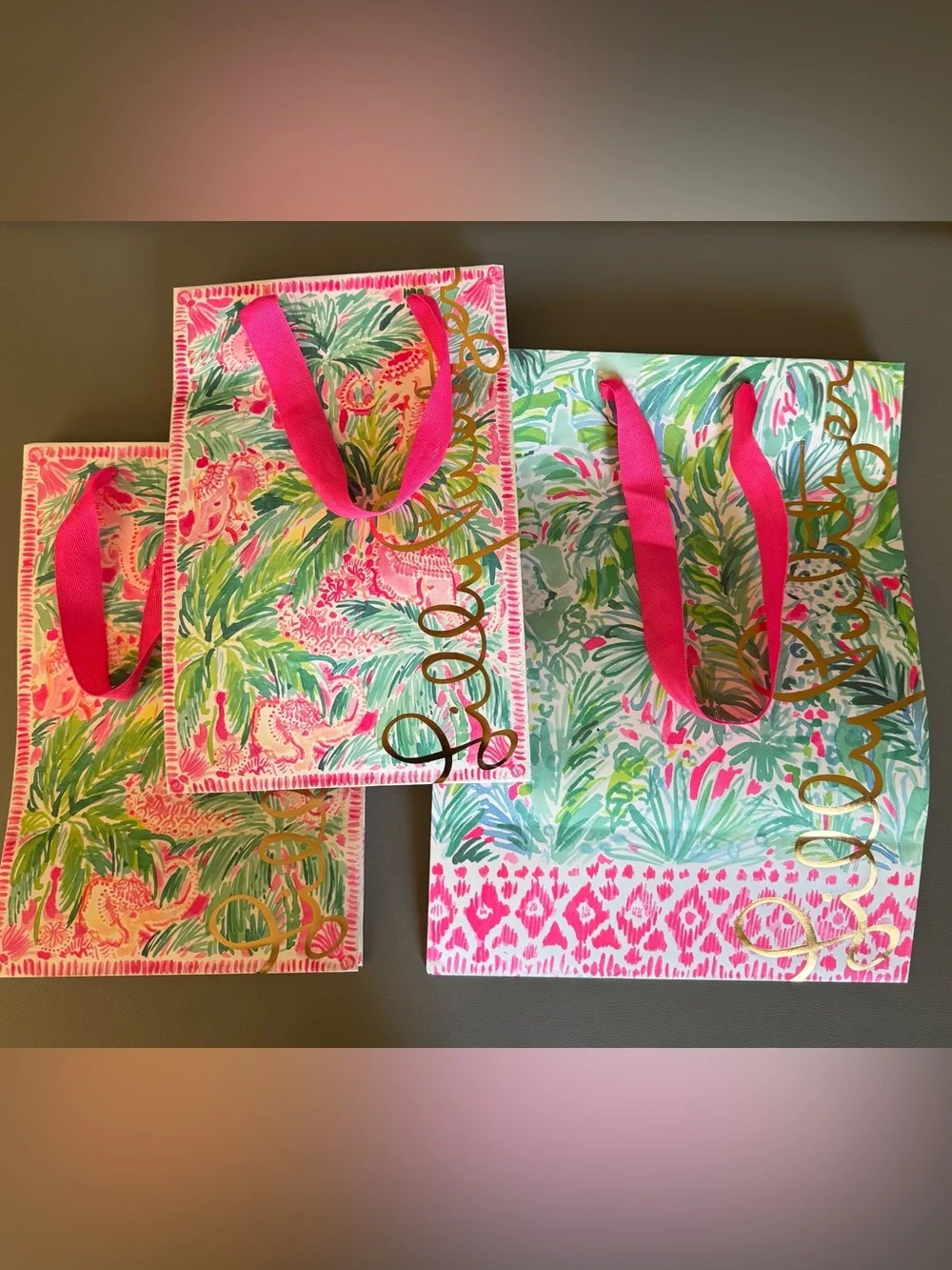 Lilly Pulitzer set of 3 gift bags